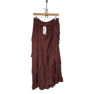 The Pirate Dressing Small Brown Maxi Skirt Whimsigoth Fairycore Western Cowgirl